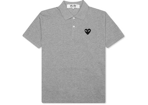 Comme des Garcons Play Black Emblem Polo Grey Men's - US