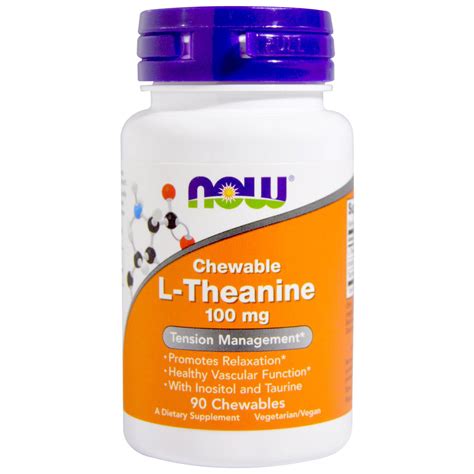 Comprar L Theanine Mg Chewable Tablets Now Foods