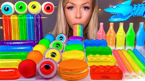 Asmr Rainbow Food Jelly Noodles Nik L Nip Wax Stick Eyeball Jelly