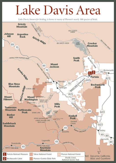 Sherpa Guides California Sierra Nevada Lake Davis Area Map