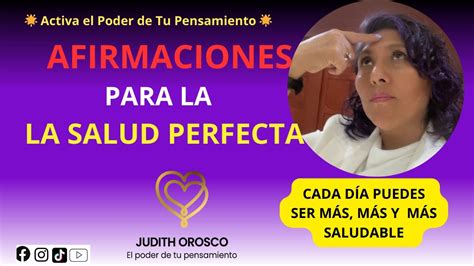 AFIRMACIONES PARA LA SALUD PERFECTA YouTube