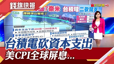 台積電二度下修資本支出 利空出盡了嗎 通膨爆表美核心cpi再衝40年新高│主播賴家瑩｜【錢線快報】20221013｜非凡新聞