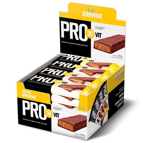 Barra de Proteína Pro30Vit Banana Split c 12 Trio no Shoptime