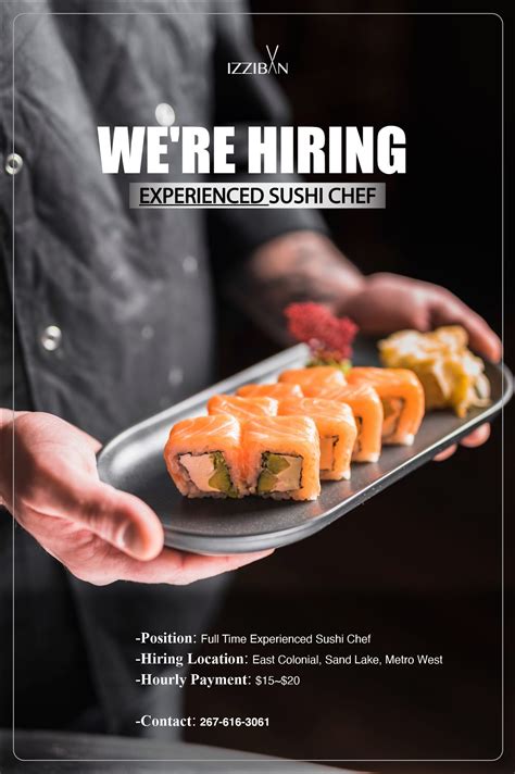 We're Hiring Experienced Sushi Chef.... - Izziban Sushi & BBQ