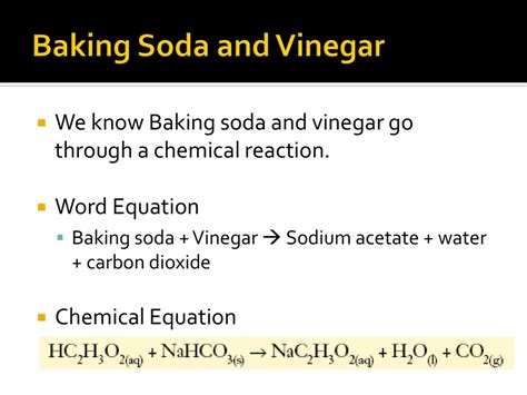 Chemical Formula For Baking Soda And Vinegar