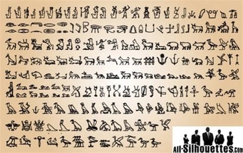 A Stylized Egyptian Hieroglyphic Alphabet Free Vector Download Freeimages