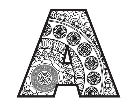 Mandala Alphabet Svg Mandala Letters Svg Cut Files Mandalas Svg