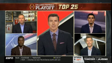 CFP Rankings Show College Football Playoff Top 25 Full Show On ESPN 10