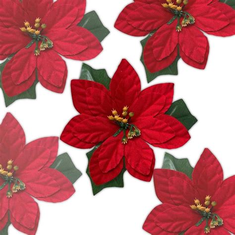 Amazon Nuobesty Pieces Christmas Glitter Poinsettia Flowers