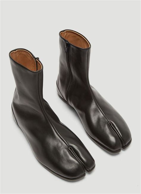 Maison Margiela Tabi Flat Ankle Boots In Black Boots Boots Men Tabi