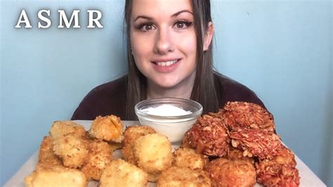 Asmr Fried Cheese Balls Fried Pickles Mukbang Crunchy Eating