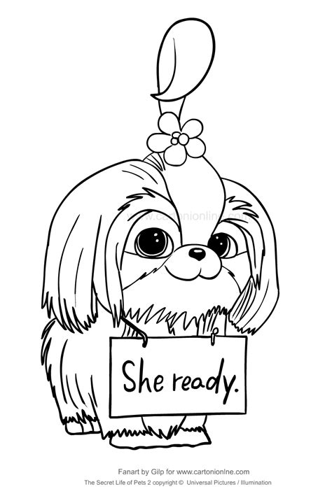 Daisy from The Secret Life of Pets 2 coloring page