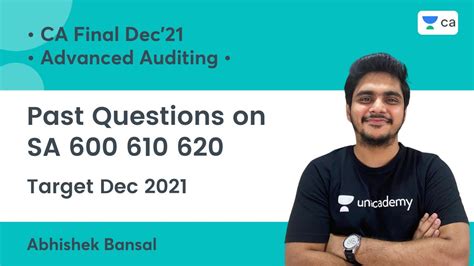 Past Questions On SA 600 610 620 Advance Auditing Unacademy CA