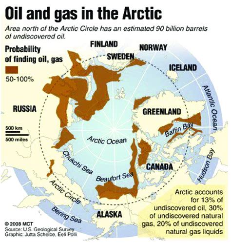 Les Gisements du Pétrole du Gaz dans la Zone Arctique US Geological