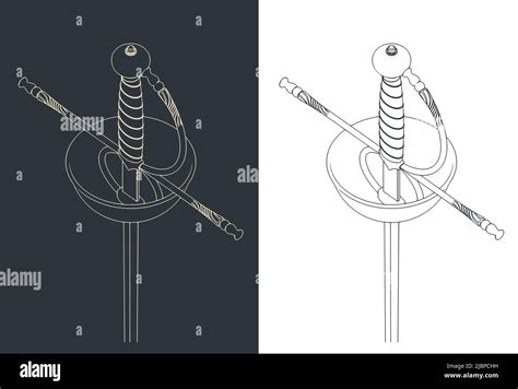 Stylized Vector Illustration Of Epee Hilt Close Up Stock Vector Image