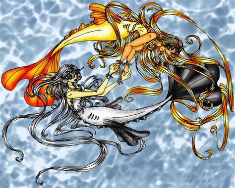 Yin Yang Mermaids Colored By Acrean On Deviantart