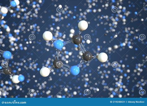 Imidazole Molecule Made With Balls Conceptual Molecular Model Chemical 3d Rendering Stock