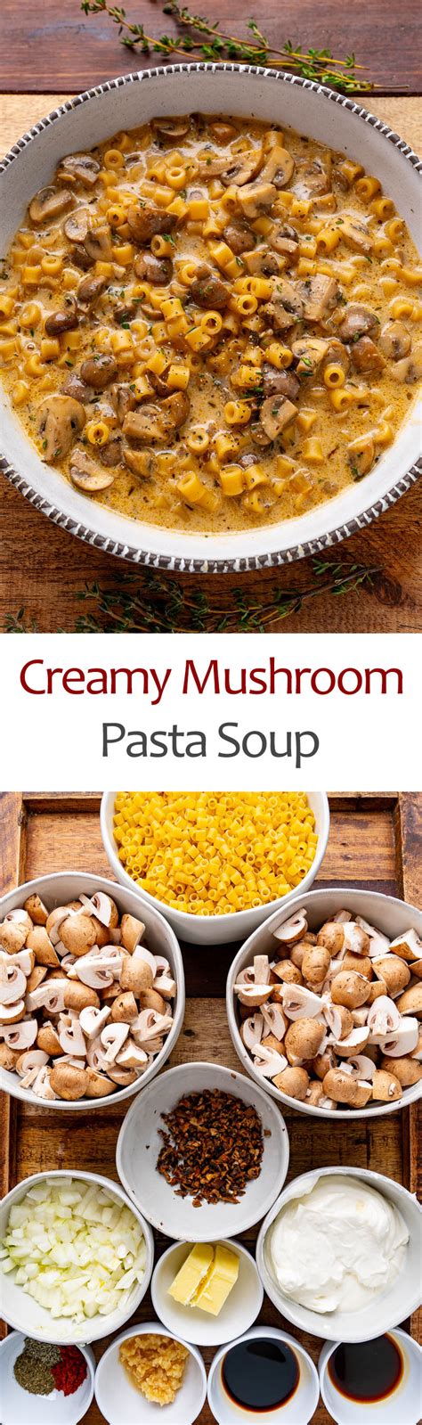Creamy Mushroom Pasta Soup - Closet Cooking