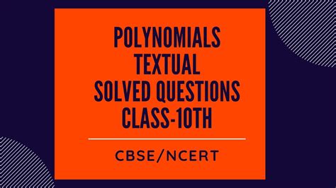 Polynomials Part 2 Class 10th Maths Ncertcbse Chapter 2 Exercise 22 Solutions Youtube