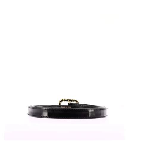 Ceinture 70 Chanel Cuir Noir Monogram Paris