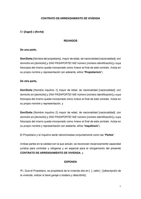 Contrato Alquiler Idealista Clausula Antimorosidad Contrato De