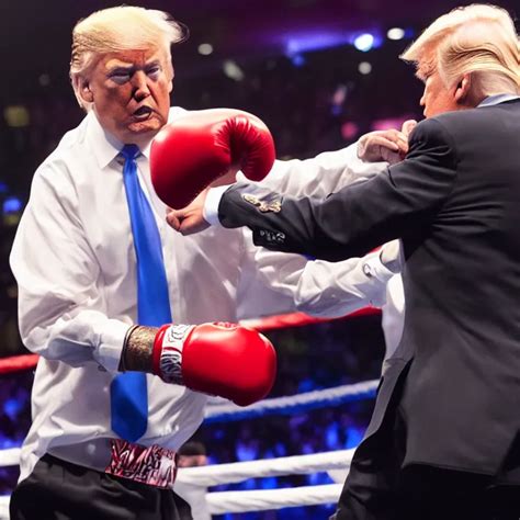 Donald Trump In A Boxing Match With Joe Biden High Stable Diffusion