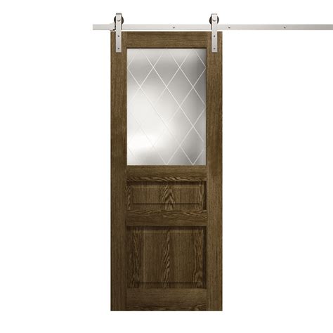 Modern Barn Door 36 x 80 inches | Ego 5011 Marble Oak | 6.6FT Silver