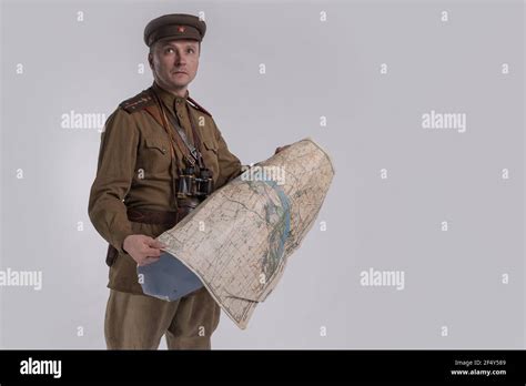 Male Actor In The Uniform Of A Soviet Army Officer During World War Ii