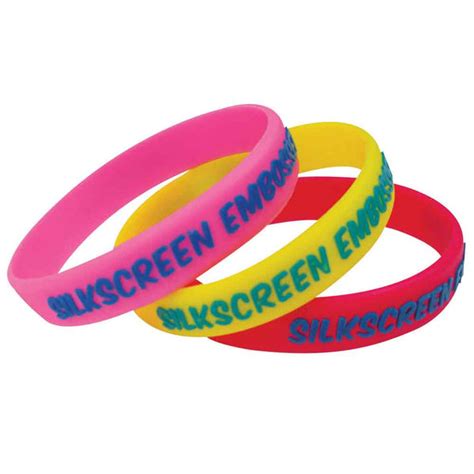 Custom Silicone Wristbands Adult Silkscreen Embossed Imprinted 12