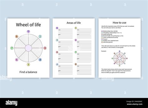 Wheel Of Life Vector Printable Template Coaching Tool On White