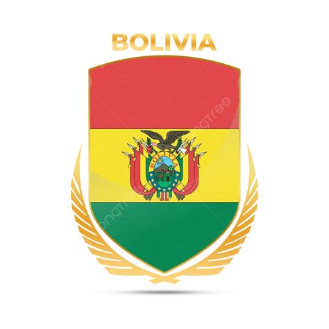 Realistic Golden Wreath Flag Of Bolivia Bolivian Bolivian Flag Flag