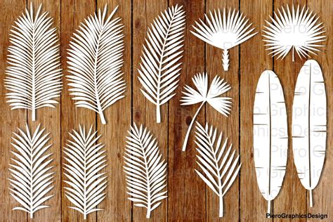 Tropical Leaves Set Svg Files For Silhouette Cameo And Cricut By