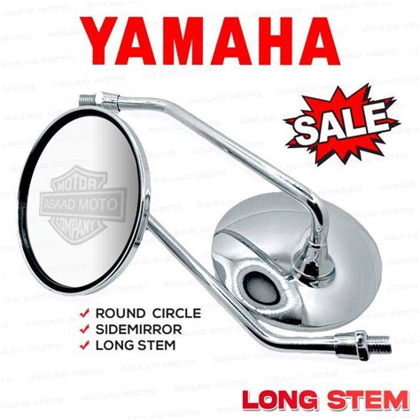 Yamaha Mio Gravis Side Mirror Stainless Round Type Long Stem Universal