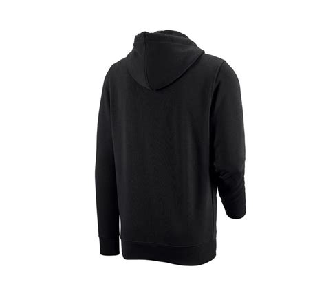 E S Hoody Sweatjack Poly Cotton Zwart Strauss