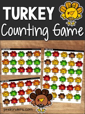 Turkey Counting Game PreKinders Preschool Activities