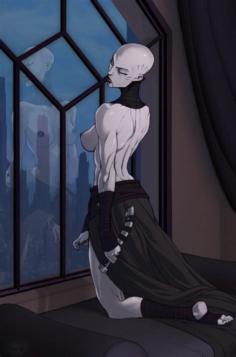 Rule 34 Asajj Ventress Breasts Cityscape Clone Wars Closed Eyes Clothed Dathomiri Detailed