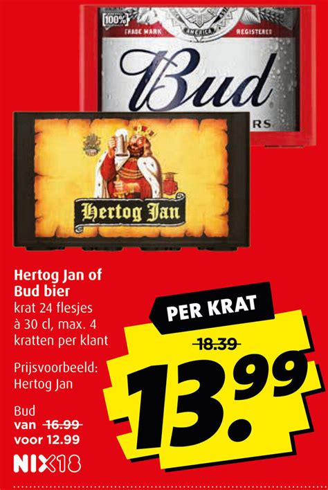 Hertog Jan Of Bud Bier Krat Flesjes A Cl Aanbieding Bij Boni