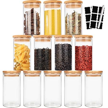 Amazon Juneheart Glass Spice Jars Set Oz Pcs Clear Food