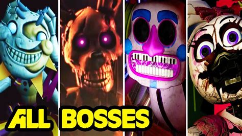 FNAF Security Breach ALL Bosses True Ending Five Nights At Freddy S