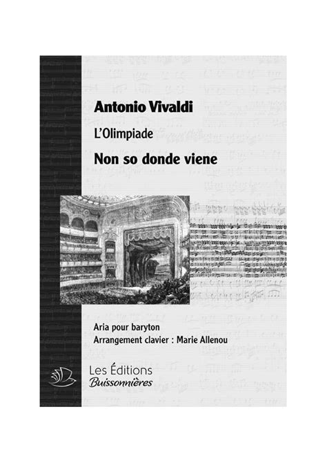 Scop Les Editions Buissonnieres Vivaldi Non So Donde Viene L