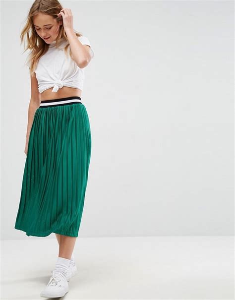 Asos Pleated Midi Skirt How To Wear A Skirt For Fall 2017 Popsugar