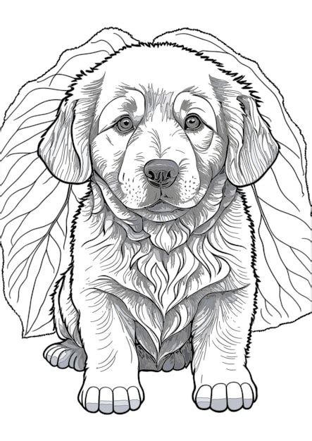 Vecteur Chien Contour Coloriage Page Illustration De Livre De Coloriage