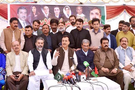 Former Prime Minister Syed Yusuf Raza Gilani Addressing A Press Conference At Bilawal House