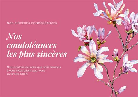 carte de condoleances gratuites personnaliser canva