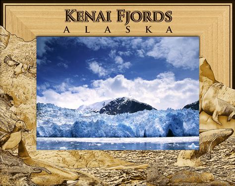 Kenai Fjords Alaska Laser Engraved Wood Picture Frame