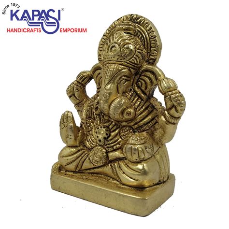 Brass Ganesha Sitting Idol Kapasi Handicrafts Emporium