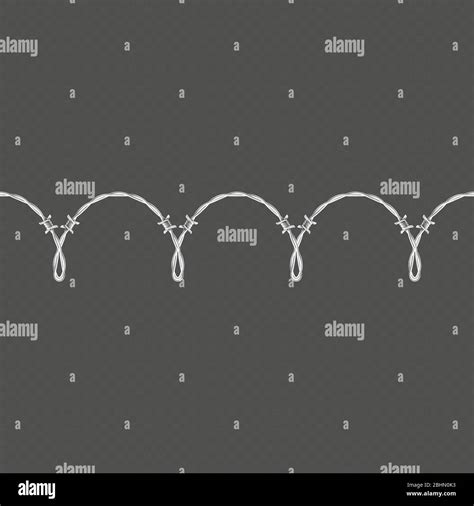 Metal Barbed Wire Horizontal Seamless Border Template And Elements