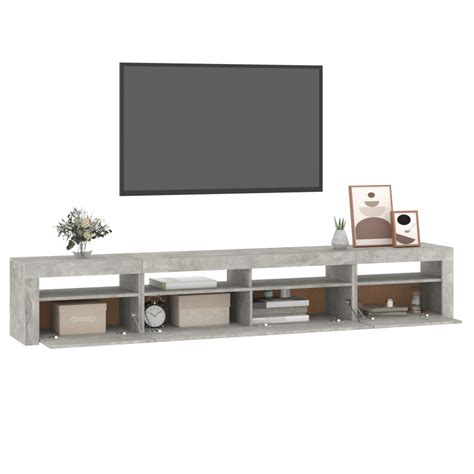 Ledivil Meuble Tv Avec Lumi Res Led Gris B Ton Hb A Cdiscount Maison