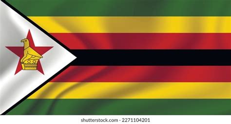 Flag Zimbabwe National Symbol Official Colors Stock Vector (Royalty ...