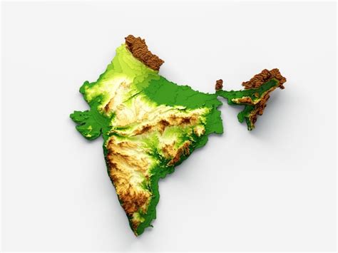 Premium Photo India Map Shaded Relief Color Height Map On The Sea